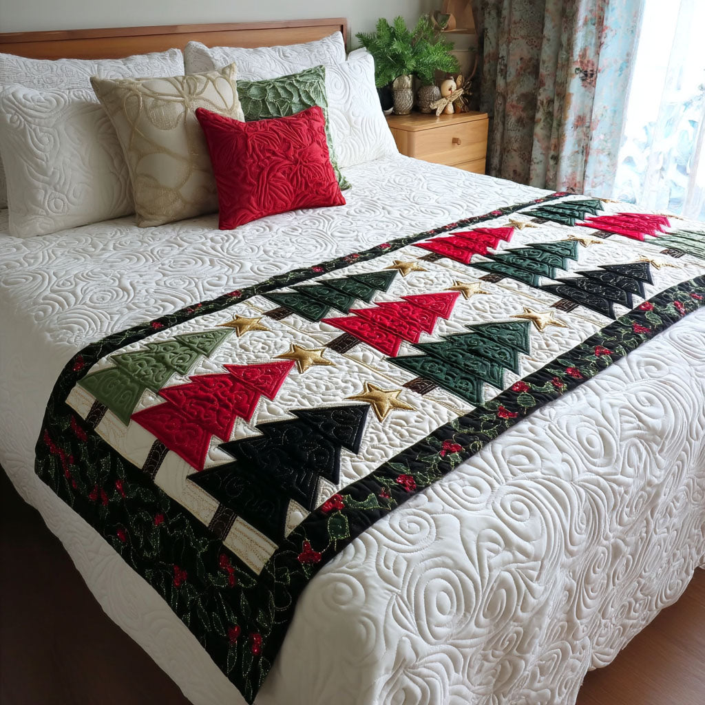 Holiday Peaks Quilted Bed Runner Christmas Bedroom Ideas Family Christmas Gifts