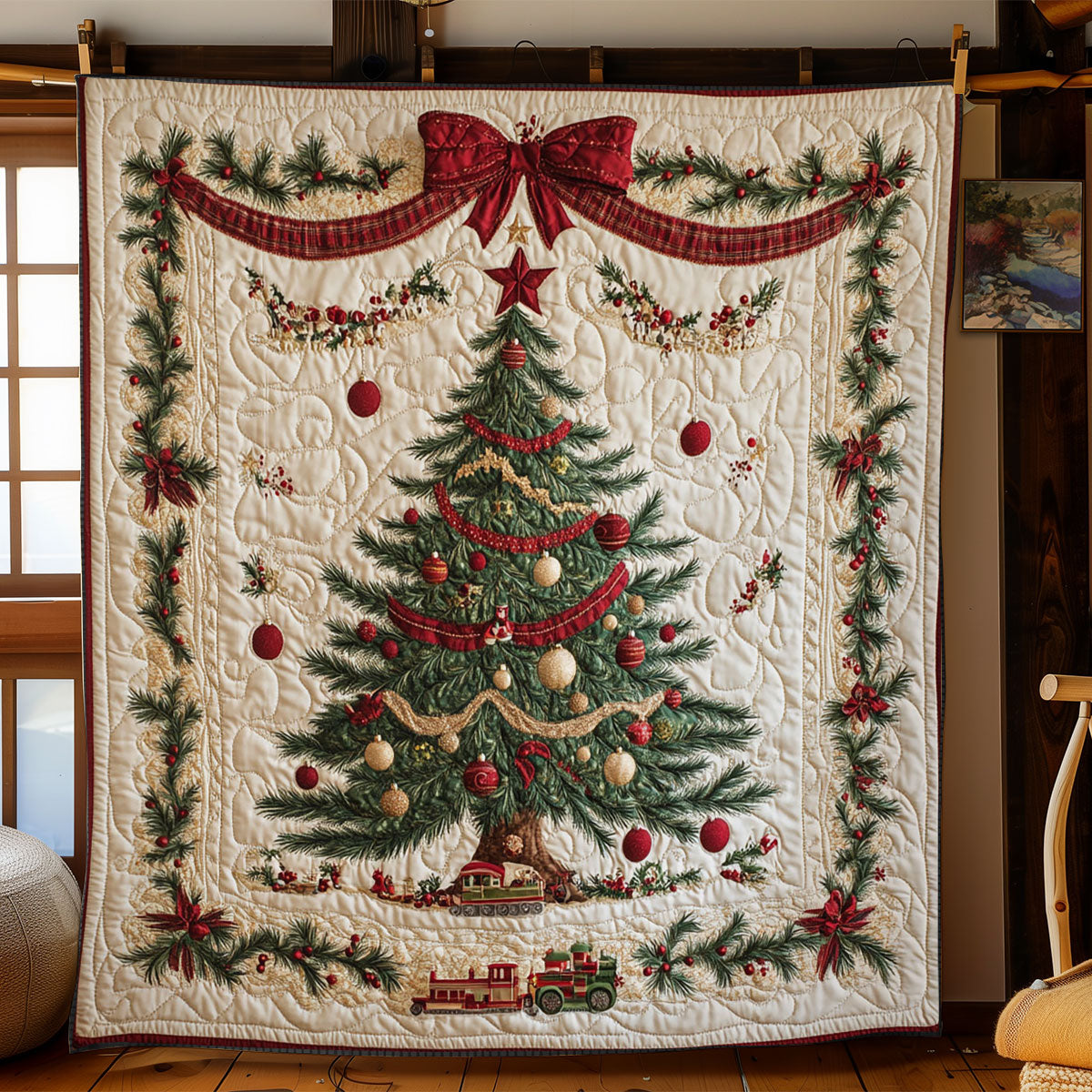 Holiday Pine Quilt Blanket Sofa Throws Christmas Presents For Grandma