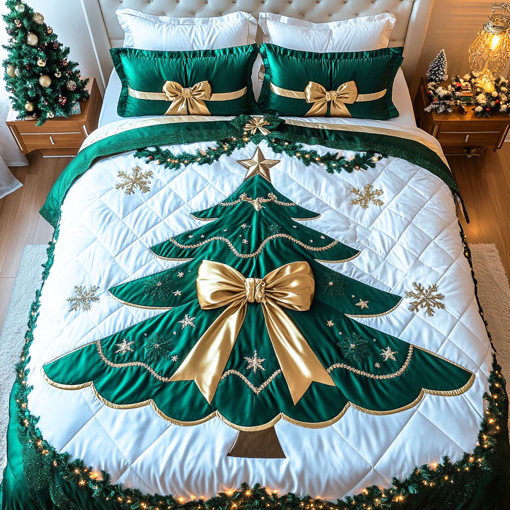 Holiday Pine Quilted Bedding Set Holiday Season Duvet Cover Set Good Christmas Gifts