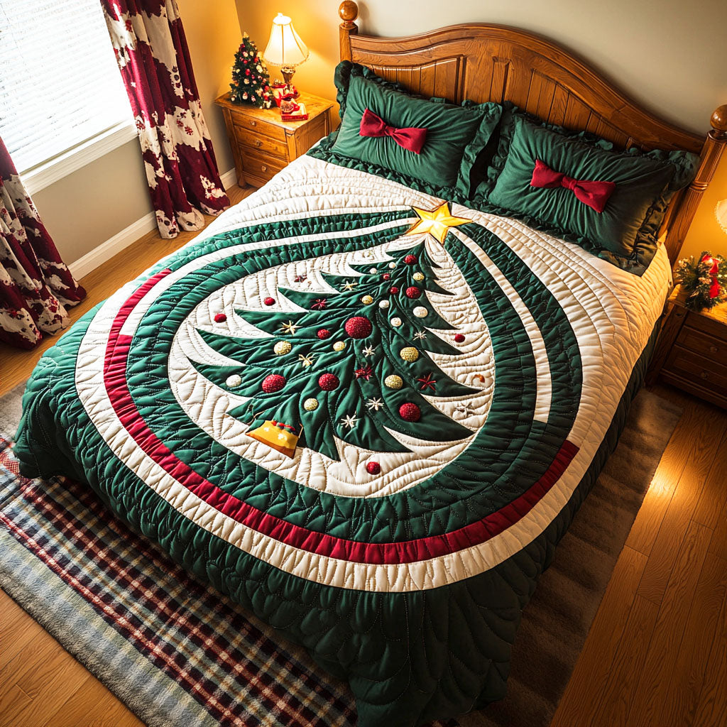 Holiday Pine Quilted Bedding Set Xmas Duvet Cover Set Xmas Gifts For Mother In Law