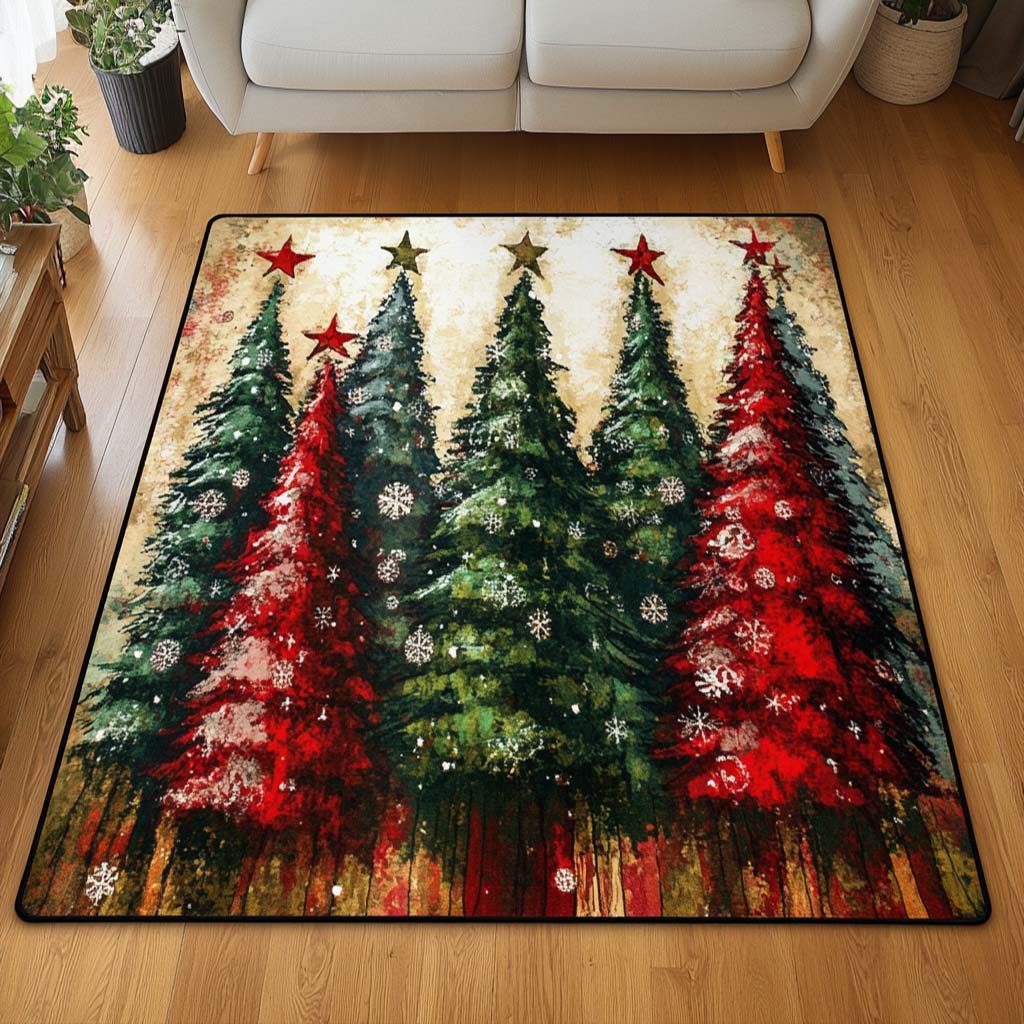 Holiday Pines Area Rug  Washable Kitchen Rugs Christmas Gifts For Sister In Law