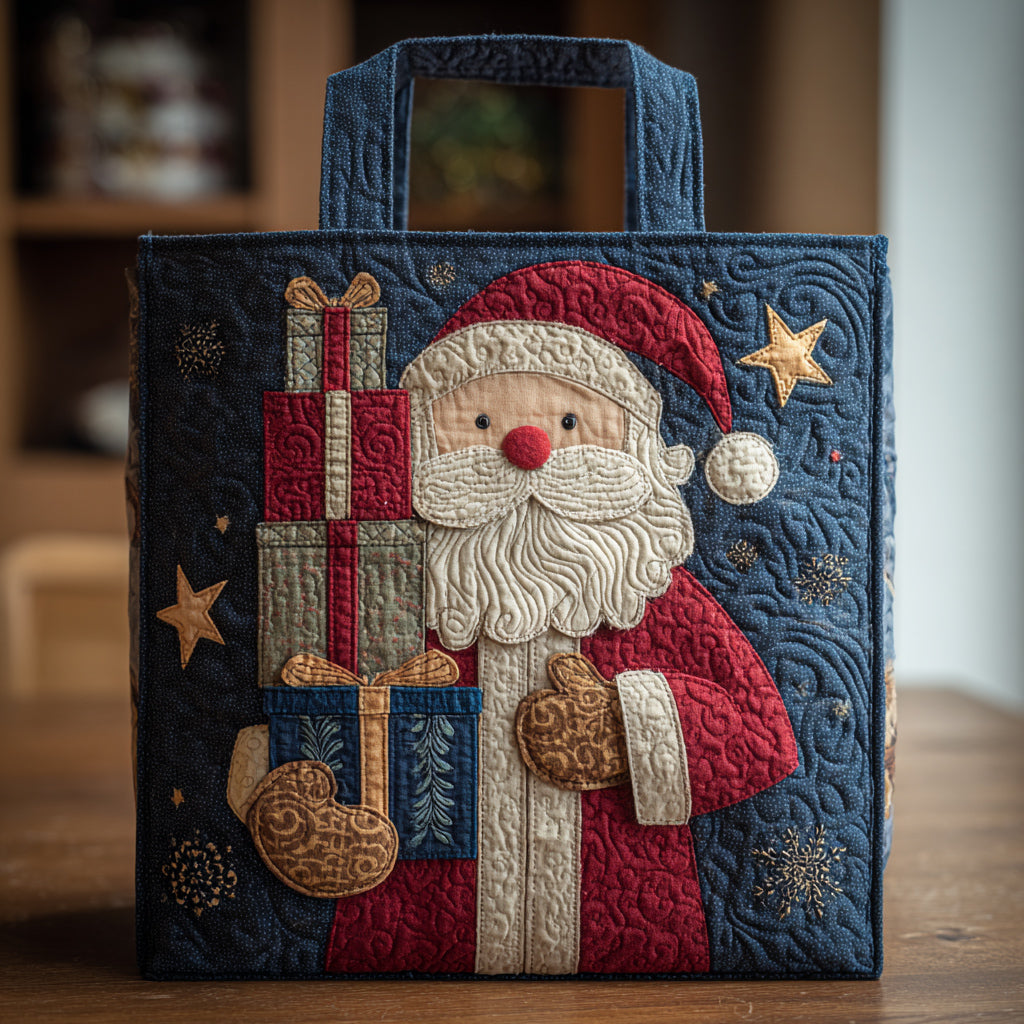 Holiday Santa Claus Quilted Tote Bag Best Secret Santa Gifts