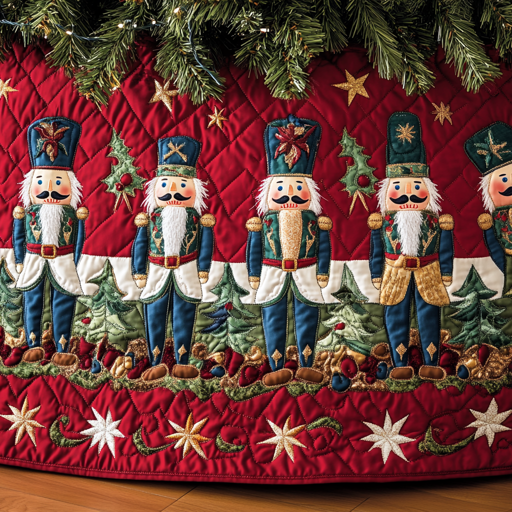 Holiday Sentinel Quilted Christmas Tree Skirt Magical Christmas Tree Skirt to Impress Guests