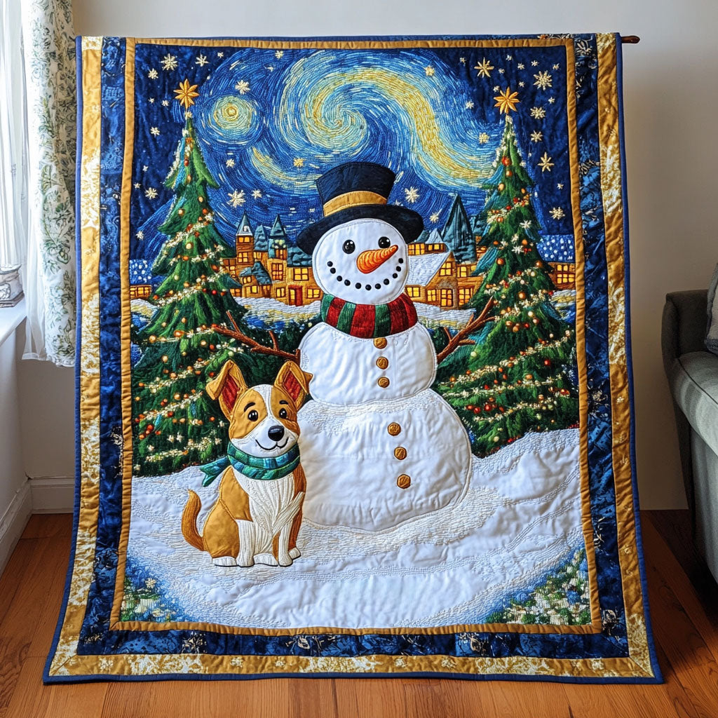 Holiday Sky Snowman Quilt Blanket Throw Blankets For Couch Holiday Gifts For Employees