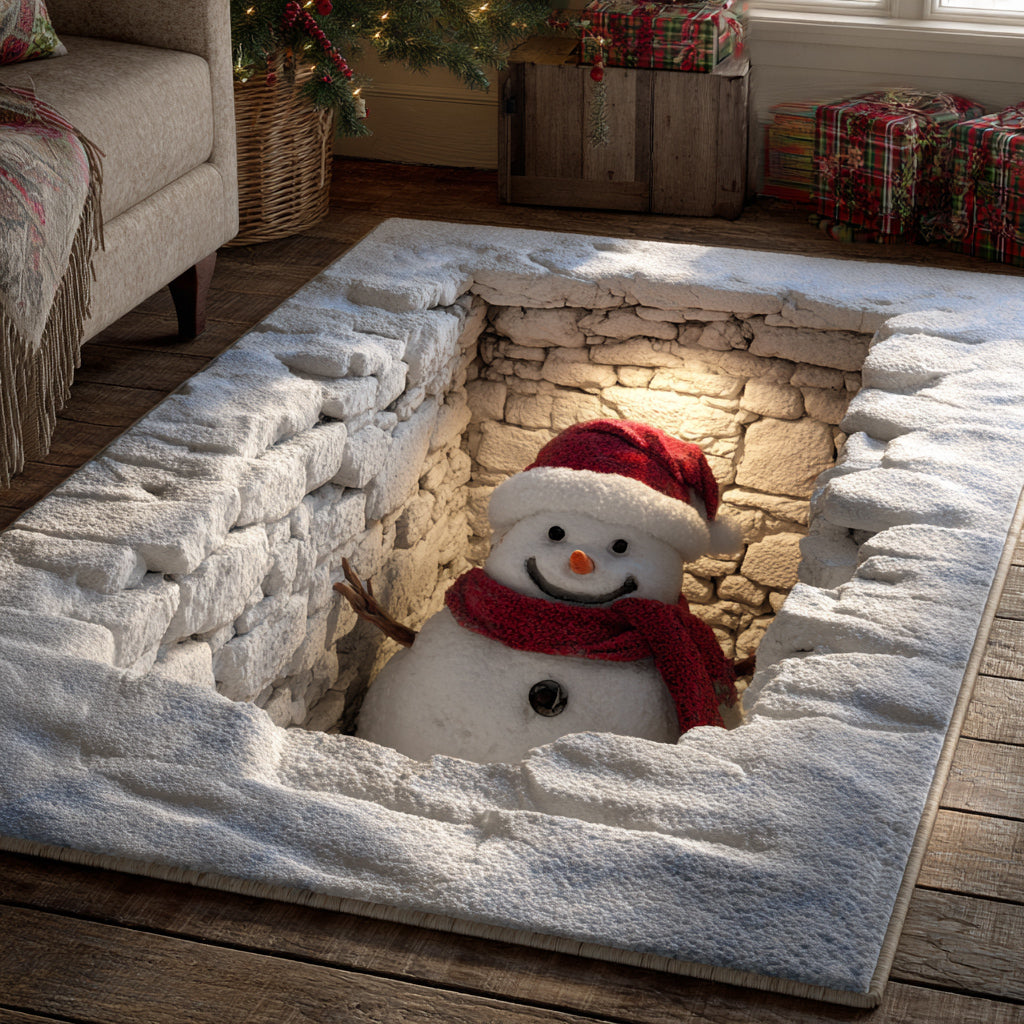 Holiday Snowman Area Rug Dining Table Decor Christmas Present Ideas For Boyfriend