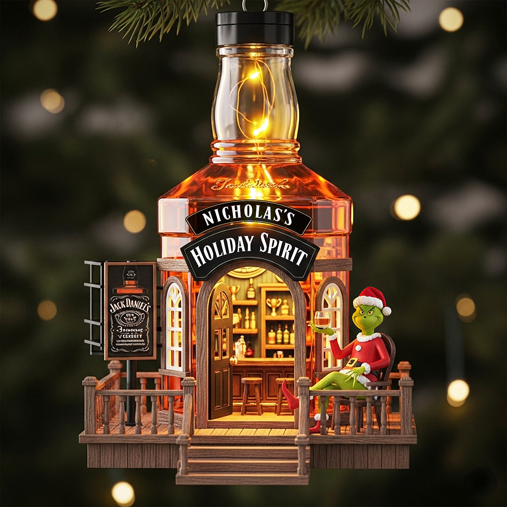 Holiday Spirit Bar Christmas Ornament, Personalized Gifts For Drinkers - Festive Holiday Keepsake Gift Holiday Spirit Bar Christmas Ornament, Personalized Gifts For Drinkers - Festive Holiday Keepsake Gift