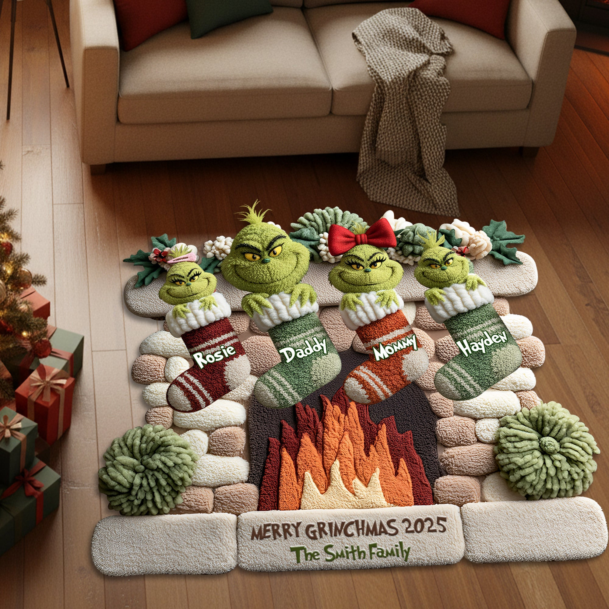 Holiday Stockings Family Door Mat - Personalized Gifts For Family - Unique Funny Christmas Gifts 2025 Holiday Stockings Family Door Mat - Personalized Gifts For Family - Unique Funny Christmas Gifts 2025