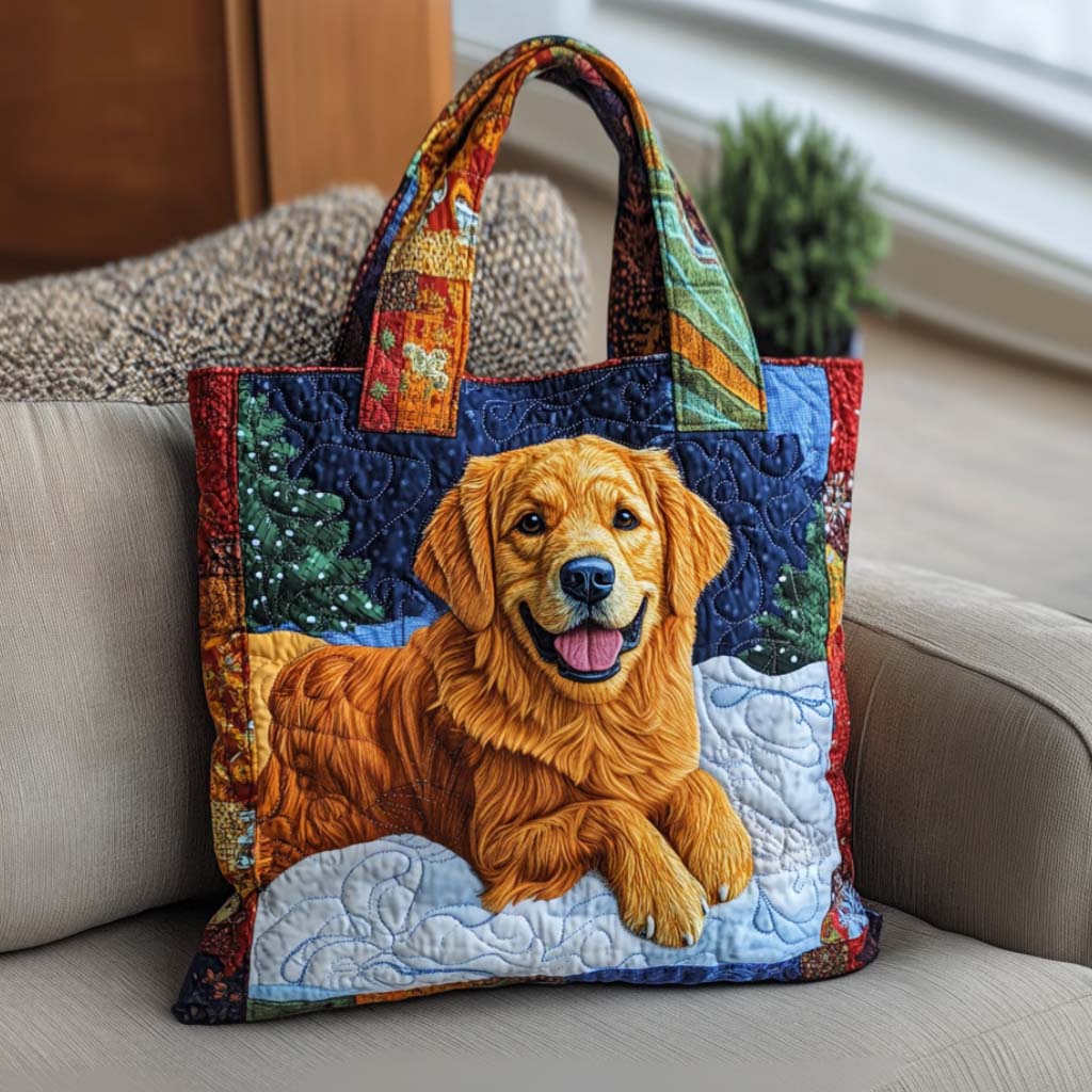 Holiday Tail Quilted Tote Bag Presents For Dod Lovers Person