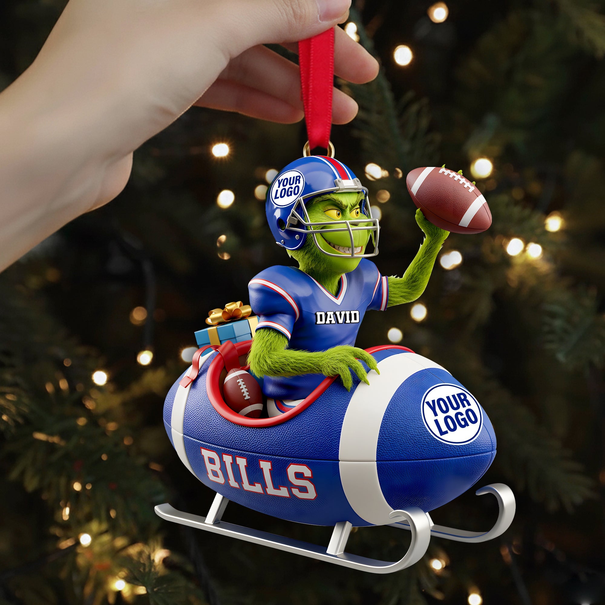 Holiday Touchdown Ornament - Personalized Christmas Gift Sport Lovers - Family Christmas Ornament Gift