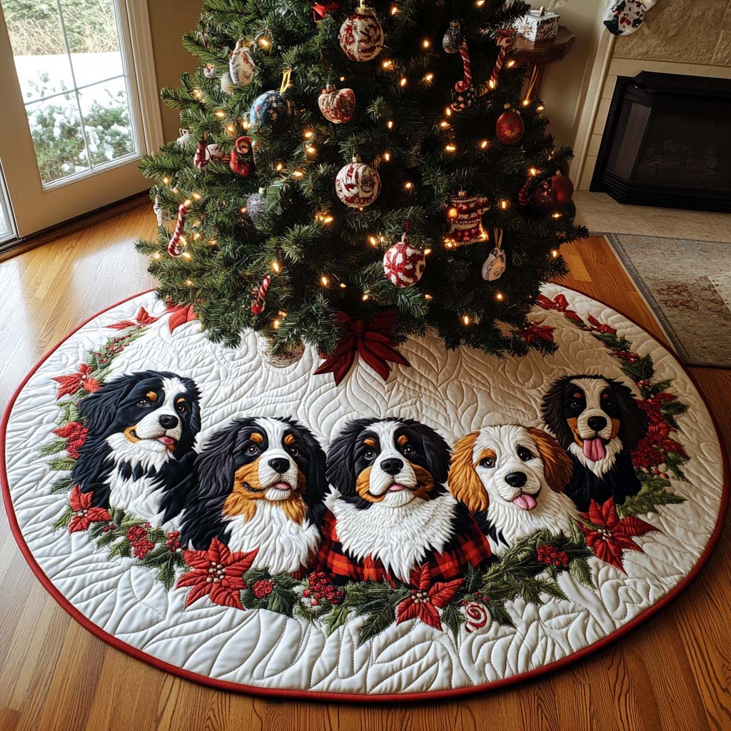 Holiday Trails Quilted Christmas Tree Skirt Perfect Holiday Gift for Home Decor Lovers