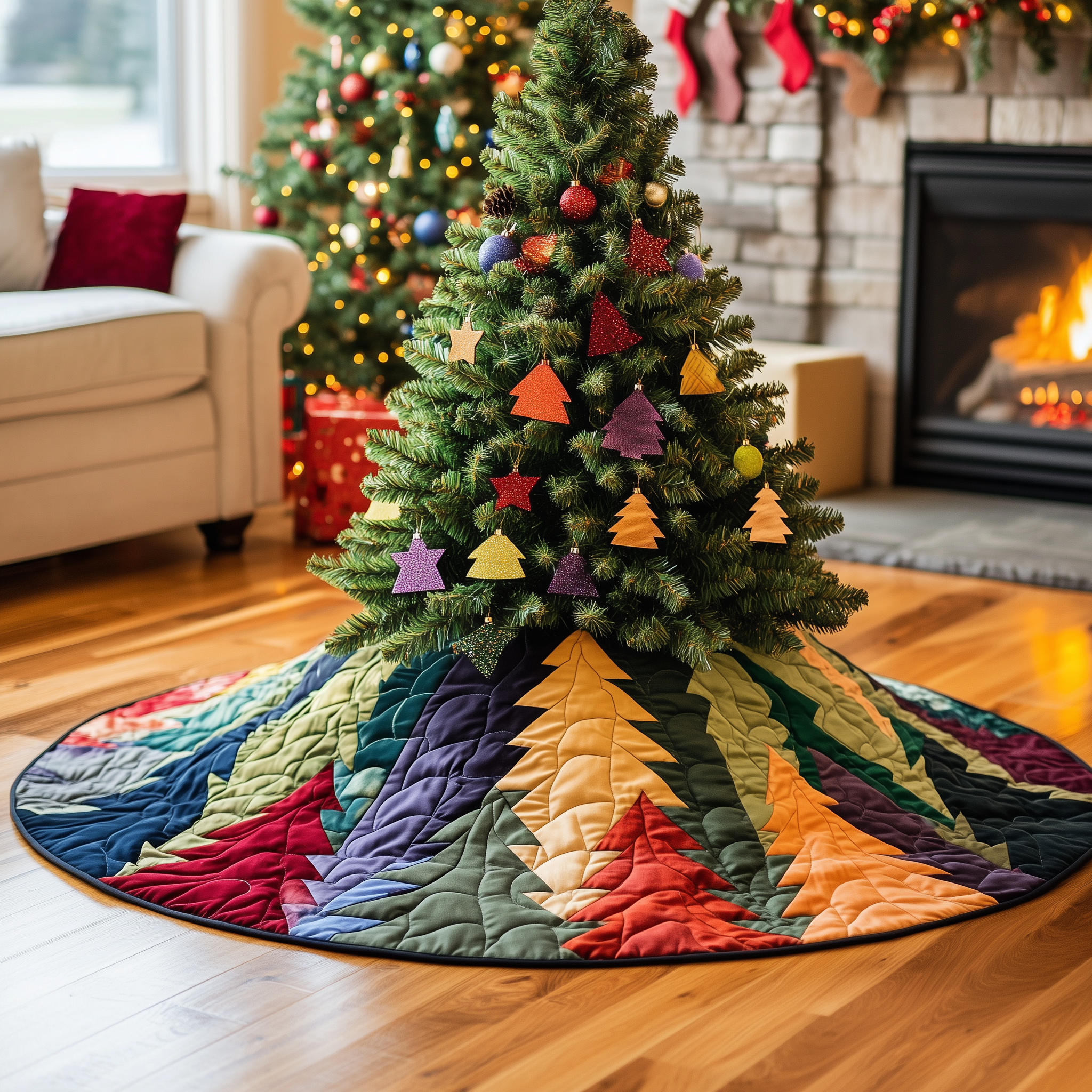 Holiday Tree Christmas Quilted Tree Skirt Best Xmas Tree Surround Indoor Christmas Decorating Ideas 2025