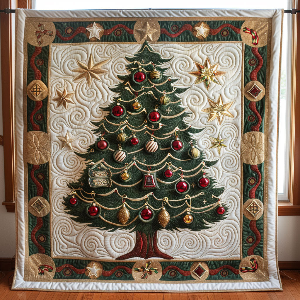 Holiday Tree Quilt Trendy Quilt Blanket for Modern Home Interiors