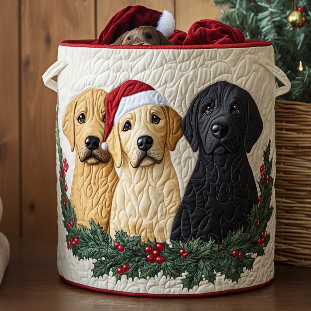 Holiday Trio Quilted Laundry Basket Holiday Gift For Laundry Lovers