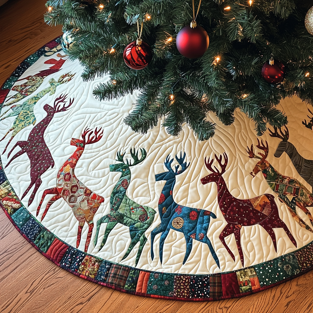 Holiday Trot Quilted Christmas Tree Skirt Holiday Merch That Completes Your Christmas Setup