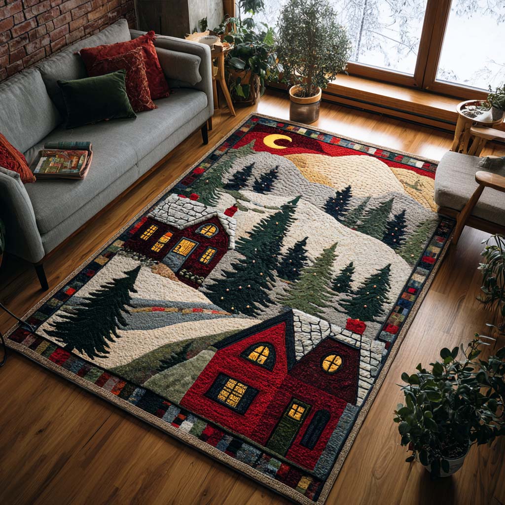Holiday Village Area Rug  Washable Kitchen Rugs Christmas Gifts For Sister In Law