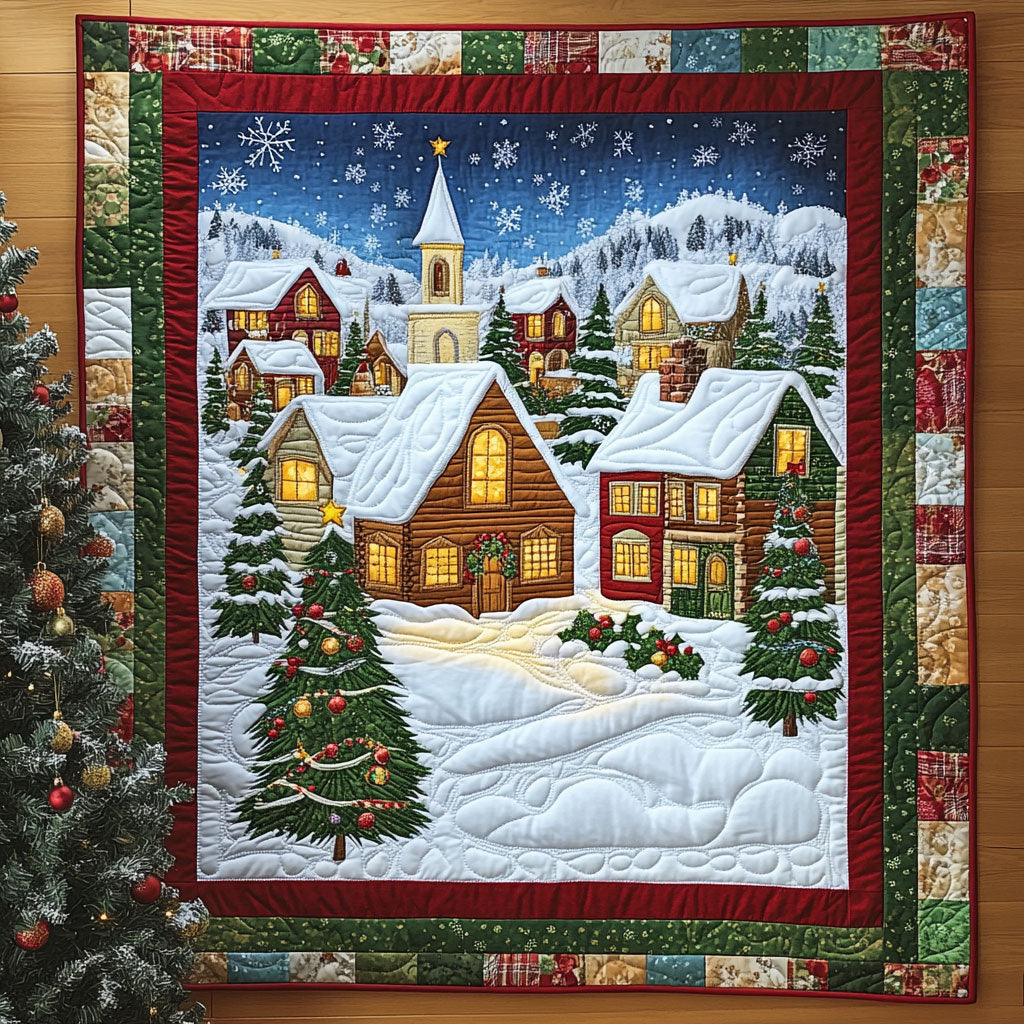 Holiday Village Quilt Blanket Queen Size Blanket Cool Presents For Teenage Guys