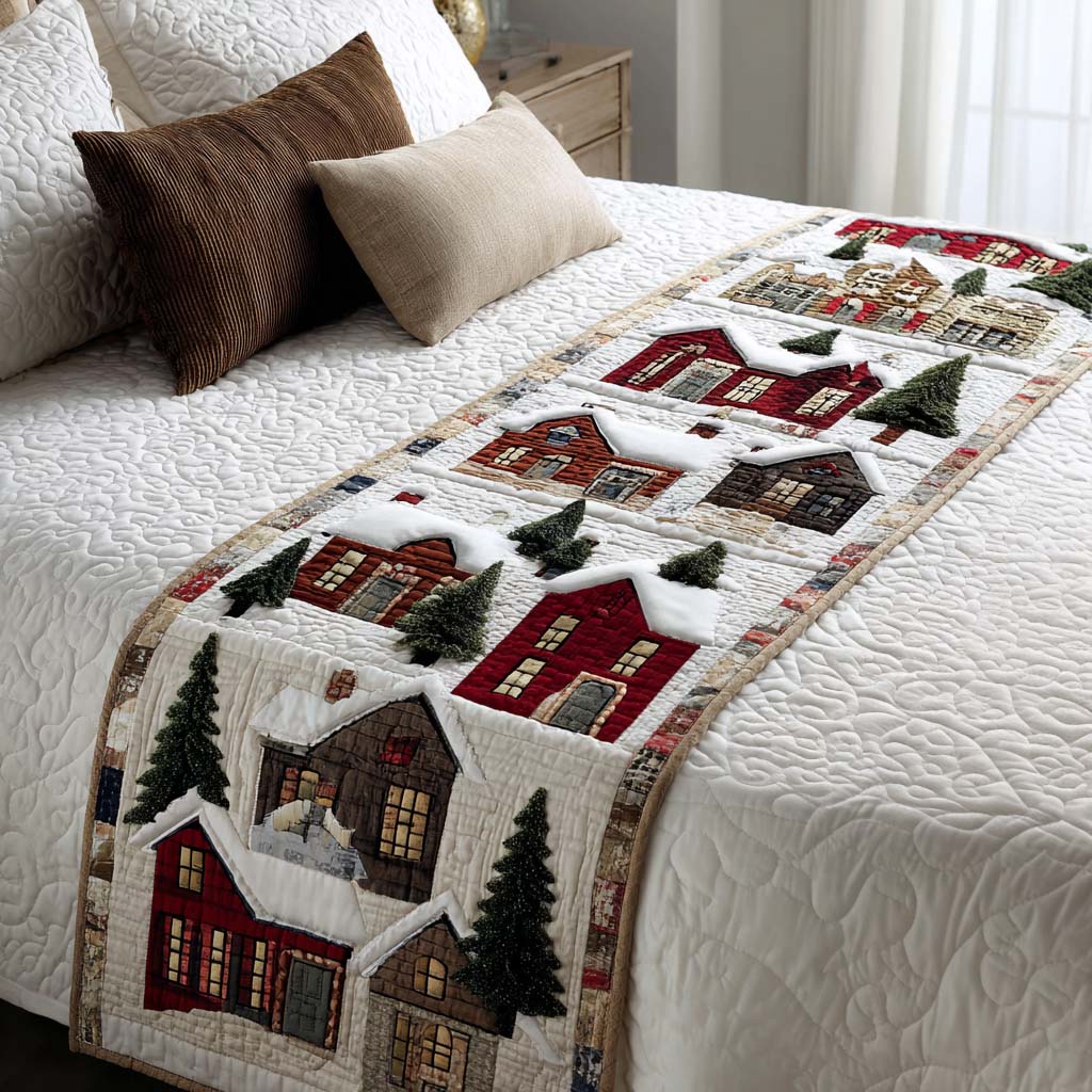 Holiday Village Quilted Bed Runner Holiday Bedroom Ideas Christmas Gifts