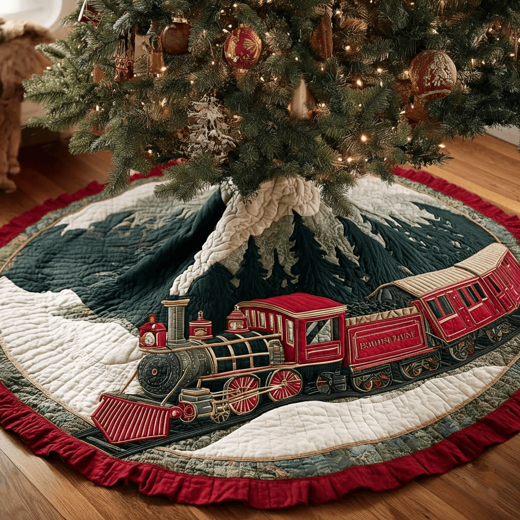 Holiday Voyage Christmas Quilted Tree Skirt Holiday Home Decor Christmas Decor Gifts