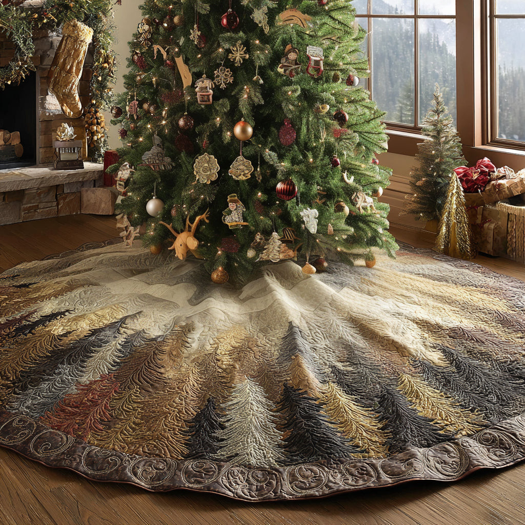 Holiday Woodland Glow Christmas Quilted Tree Skirt Winter Home Decor Secret Santa Gift Ideas