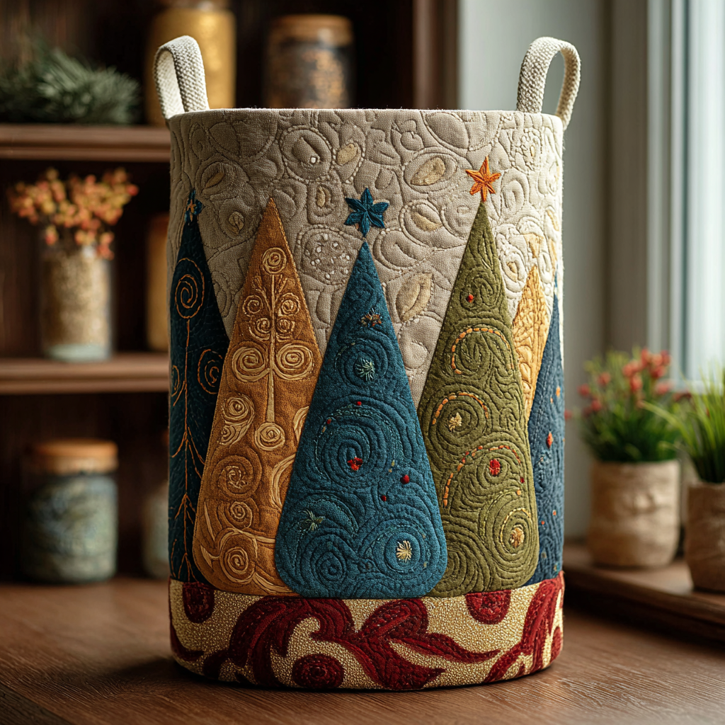 Holiday Woods Quilted Laundry Basket Luxury Quilted Laundry Basket for Elegant Interiors