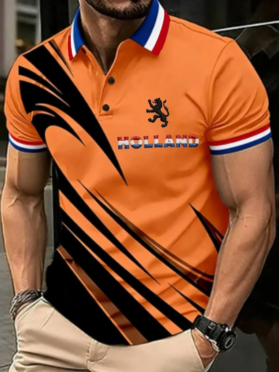 Holland Dutch Lion Polo Shirt Netherlands Fan Gear Orange Boven Dutch Pride Best Gift For Dutch Fans