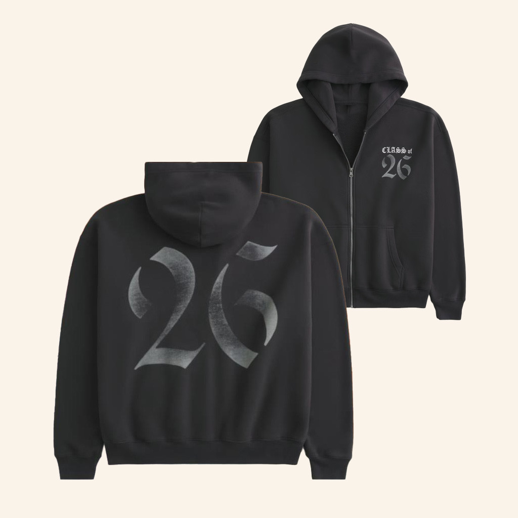 Hollister Co Merch Boxy Class Of 26 Graphic Zip Up Hoodie Birthday Gifts For Husband
