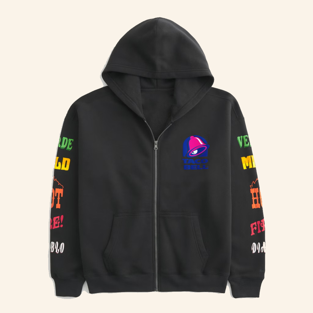 Hollister Co Merch Hollister X Taco Bell Graphic Zip Up Hoodie Christmas Ideas For Boyfriend