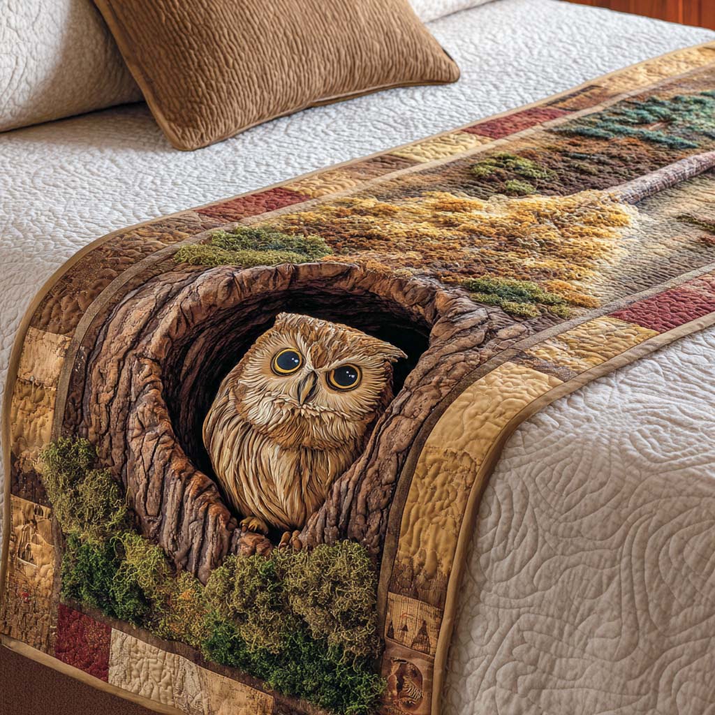 Hollow Dream Quilted Bed Runner Cool Bedroom Decor Owl Presents For Ladies