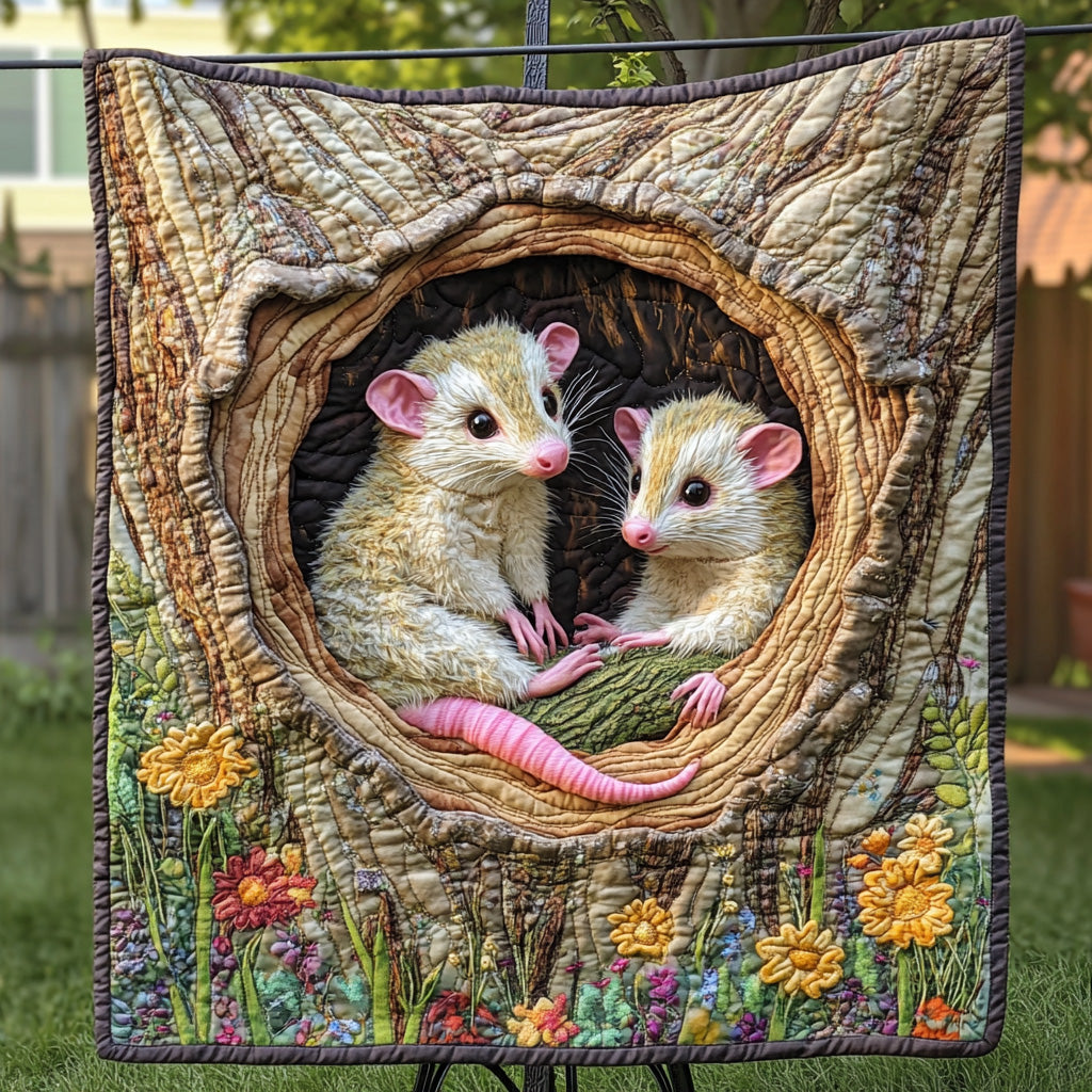 Hollow Haven Quilted Blanket Best Throw Blanket Opossum Gifts Items