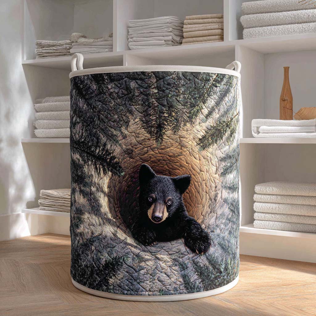 Hollow Watch Quilted Laundry Basket Durable Quilted Laundry Basket for Home Organization