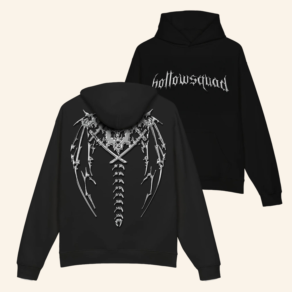 Hollowsquad LA Merch Chrome Spine Black Hoodie Best Gifts For Husband