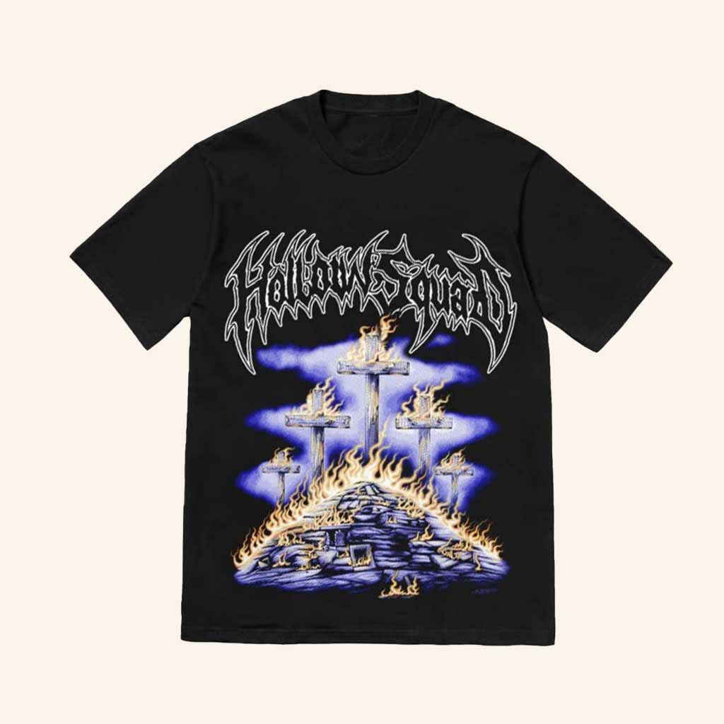 Hollowsquad La Merch Graveyard Black T-Shirt Presents For Friends Hollowsquad La Merch Graveyard Black T-Shirt Presents For Friends