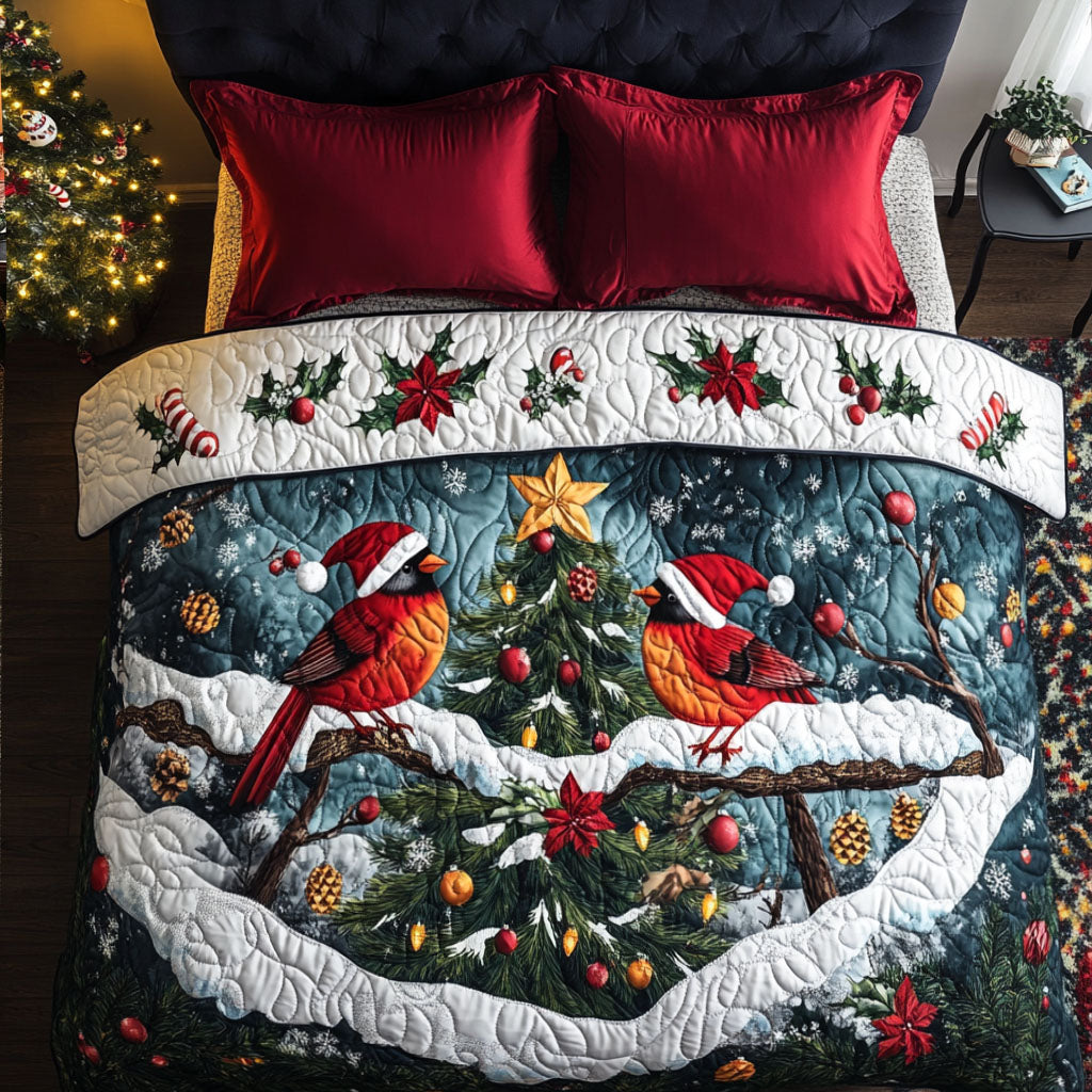 Holly Cardinal Quilted Bedding Set Comfy Bedding Set That Adds Style and Warmth