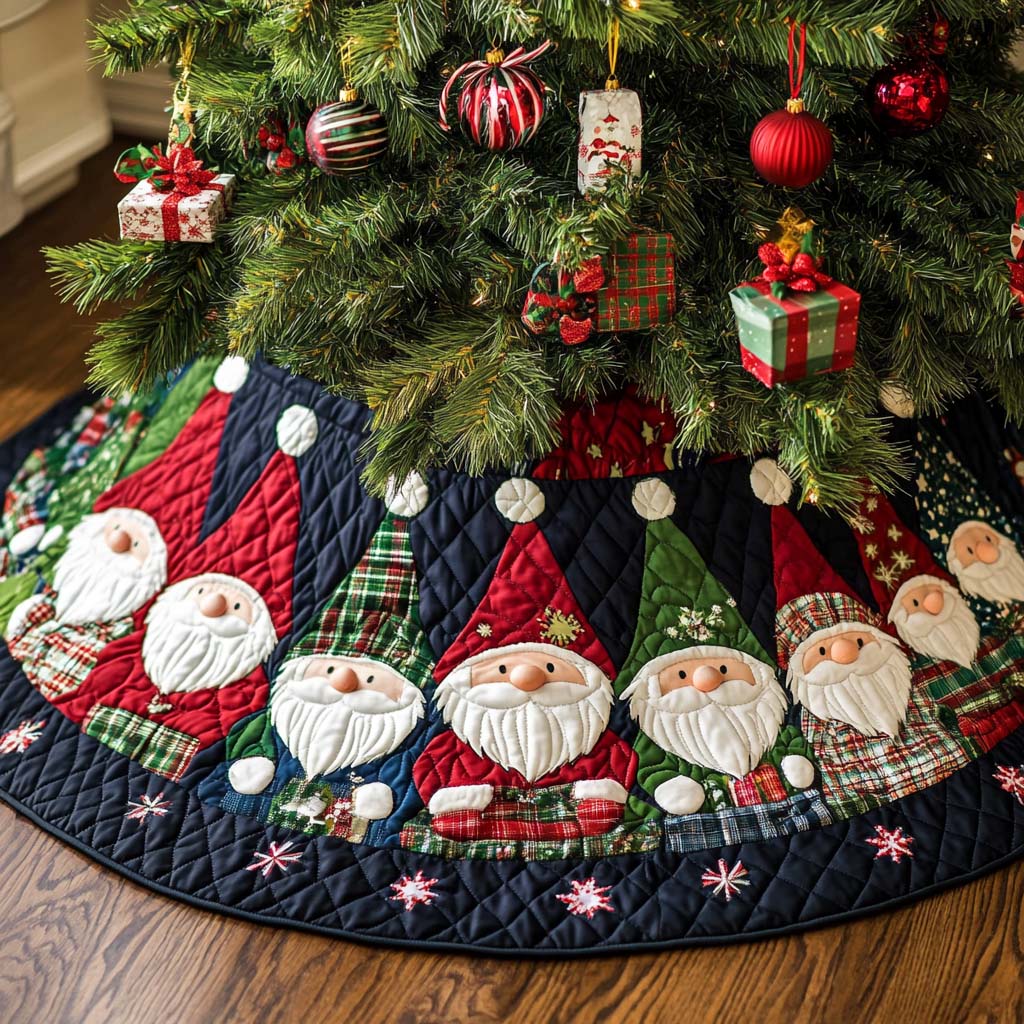 Holly Charm Christmas Quilted Tree Skirt Exclusive Holiday Tree Skirt Gift for Families