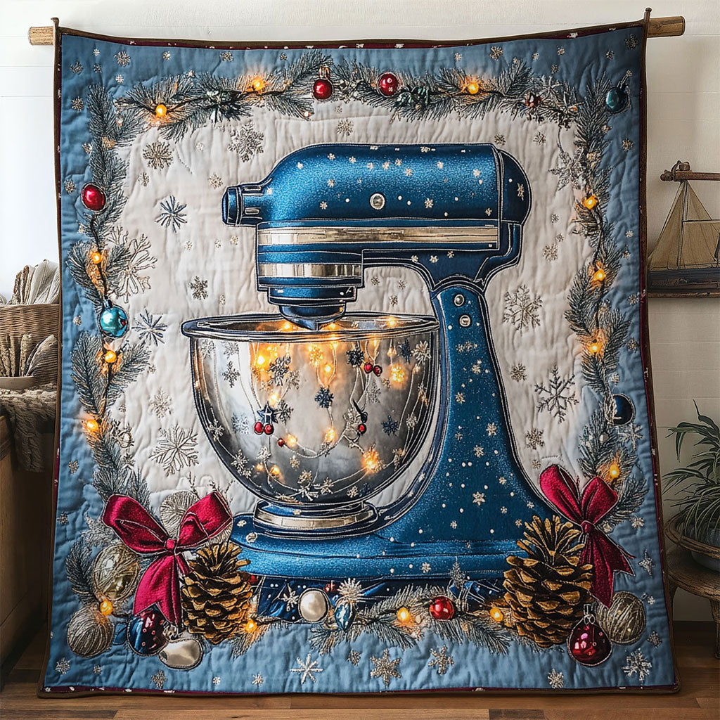 Holly Cream Flour Mixer Machine Quilt Blanket Christmas Throws Best Christmas Gifts For Bakers