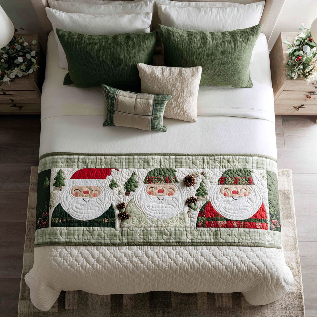 Holly Delight Quilted Bed Runner Christmas Bedroom Decor Xmas Gifts For Mother In Law