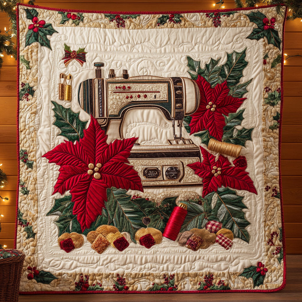 Holly Dream Sewing Machine Quilted Blanket Throw Blankets Christmas Presents For Daughter