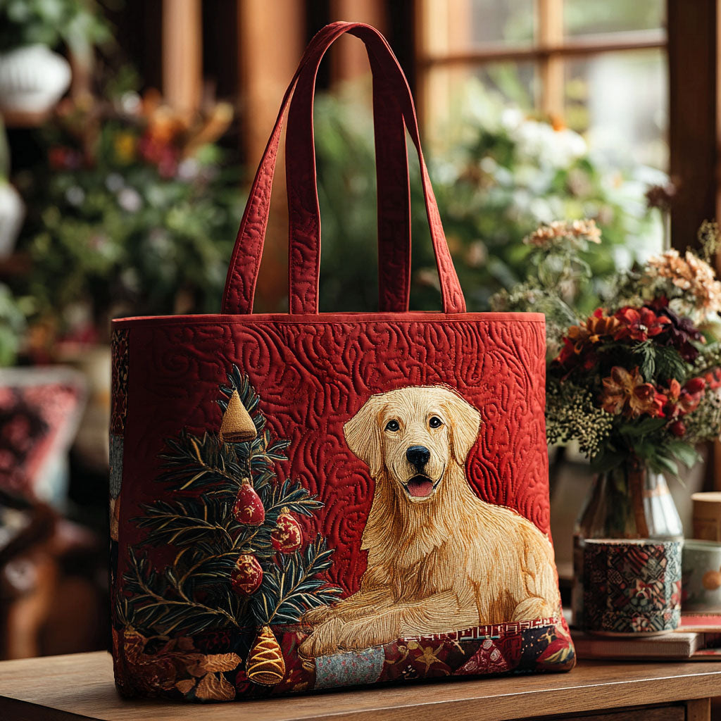 Holly Golden Quilted Tote Bag Dog Gift Items Merch
