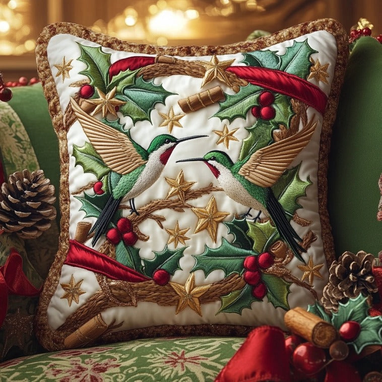 Holly Hummingbird Quilt Pillow Case Home Comfort Pillowcase Gift for Relaxing Nights