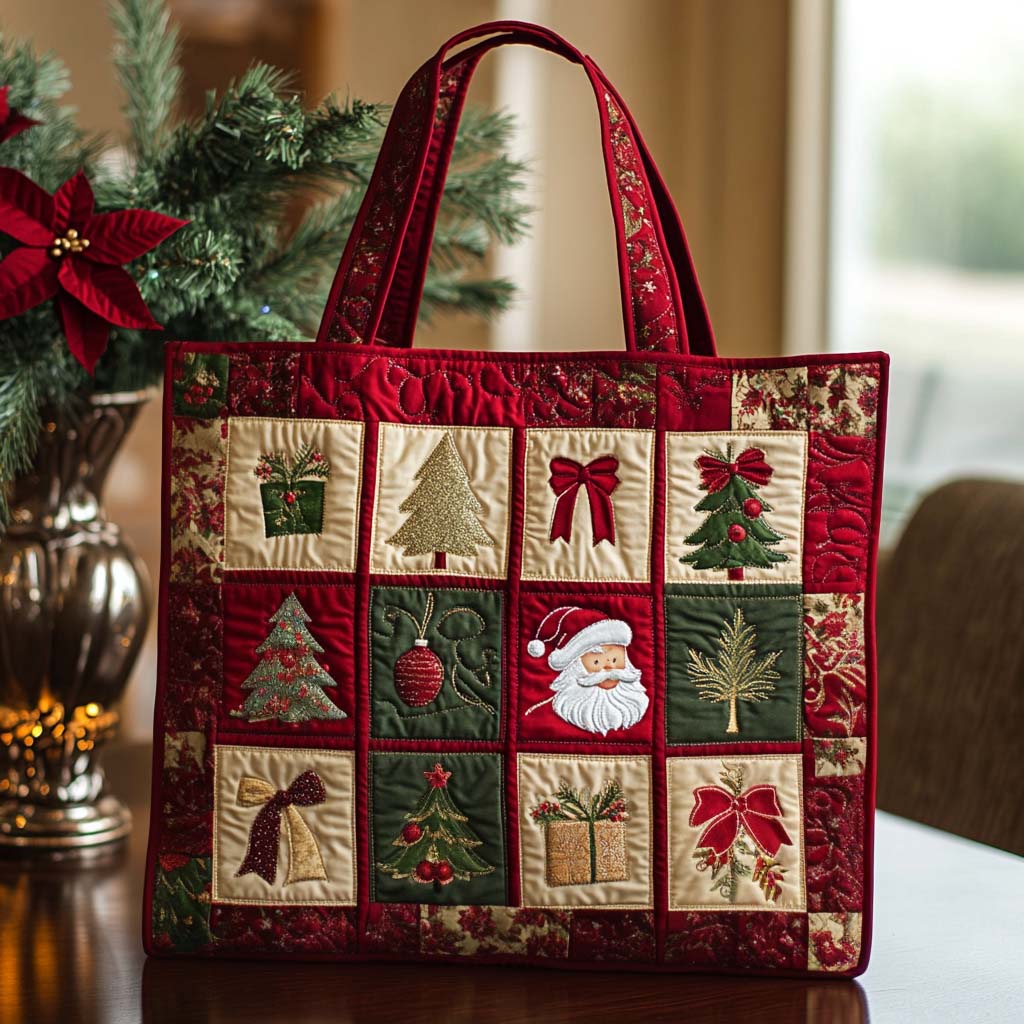 Holly Magic Quilted Tote Bag Family Xmas Ideas