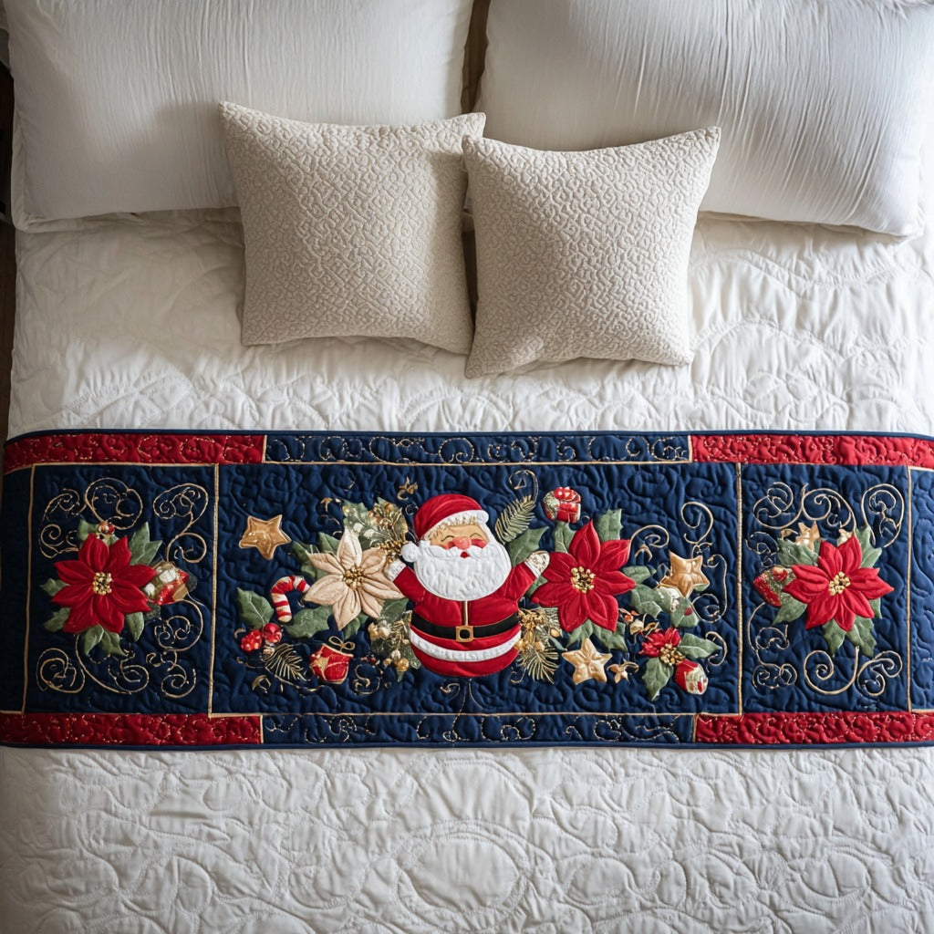 Holly Night Quilted Bed Runner Holiday Bed Runner Cool Christmas Gifts