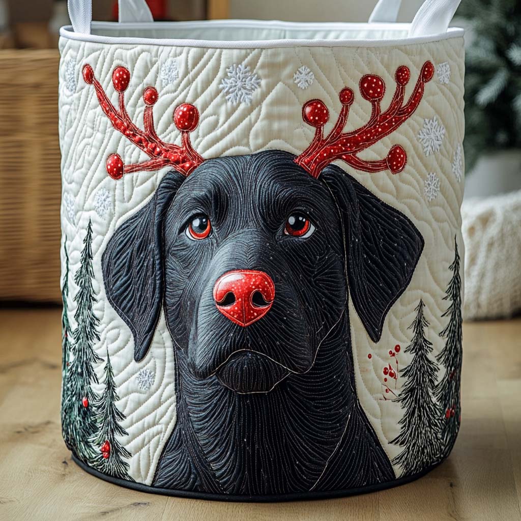 Holly Nose Quilted Laundry Basket Lovely Quilted Laundry Basket Gift for Mom or Grandma