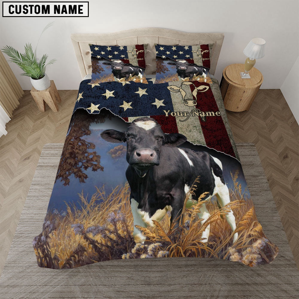 Holstein America Customized Name Bedding Set Anniversary Gifts For Couples