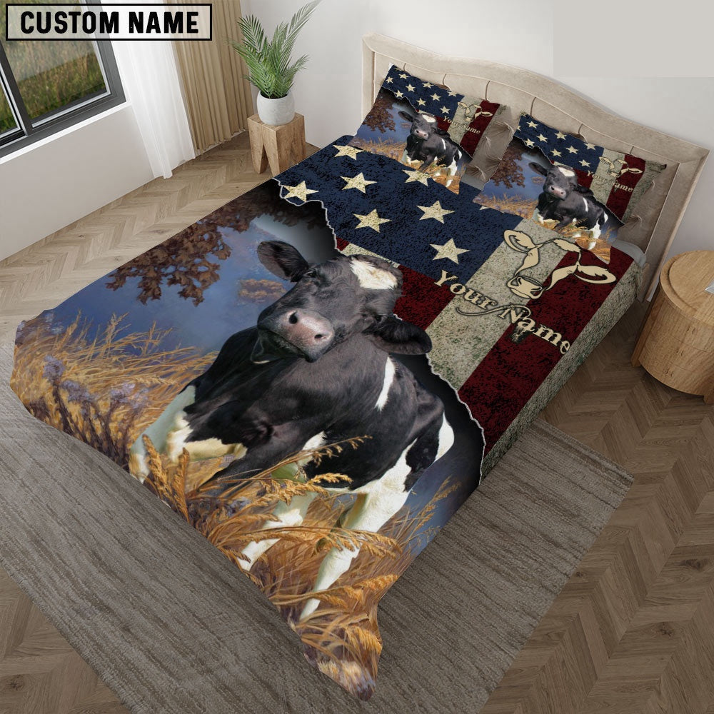 Holstein America Customized Name Bedding Set Anniversary Gifts For Couples