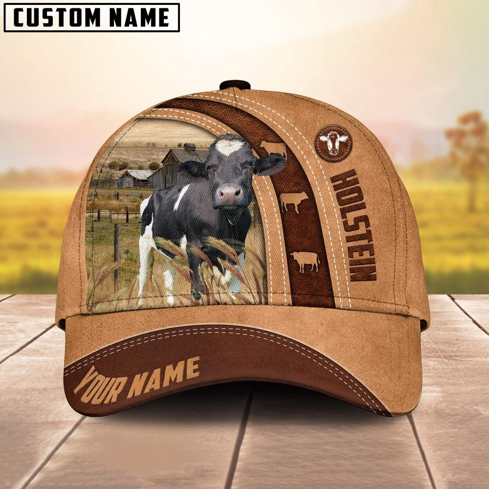 Holstein Cattle Customized Name Farm Cap Farm Cap Farmer Baseball Cap Gift For Farmer
