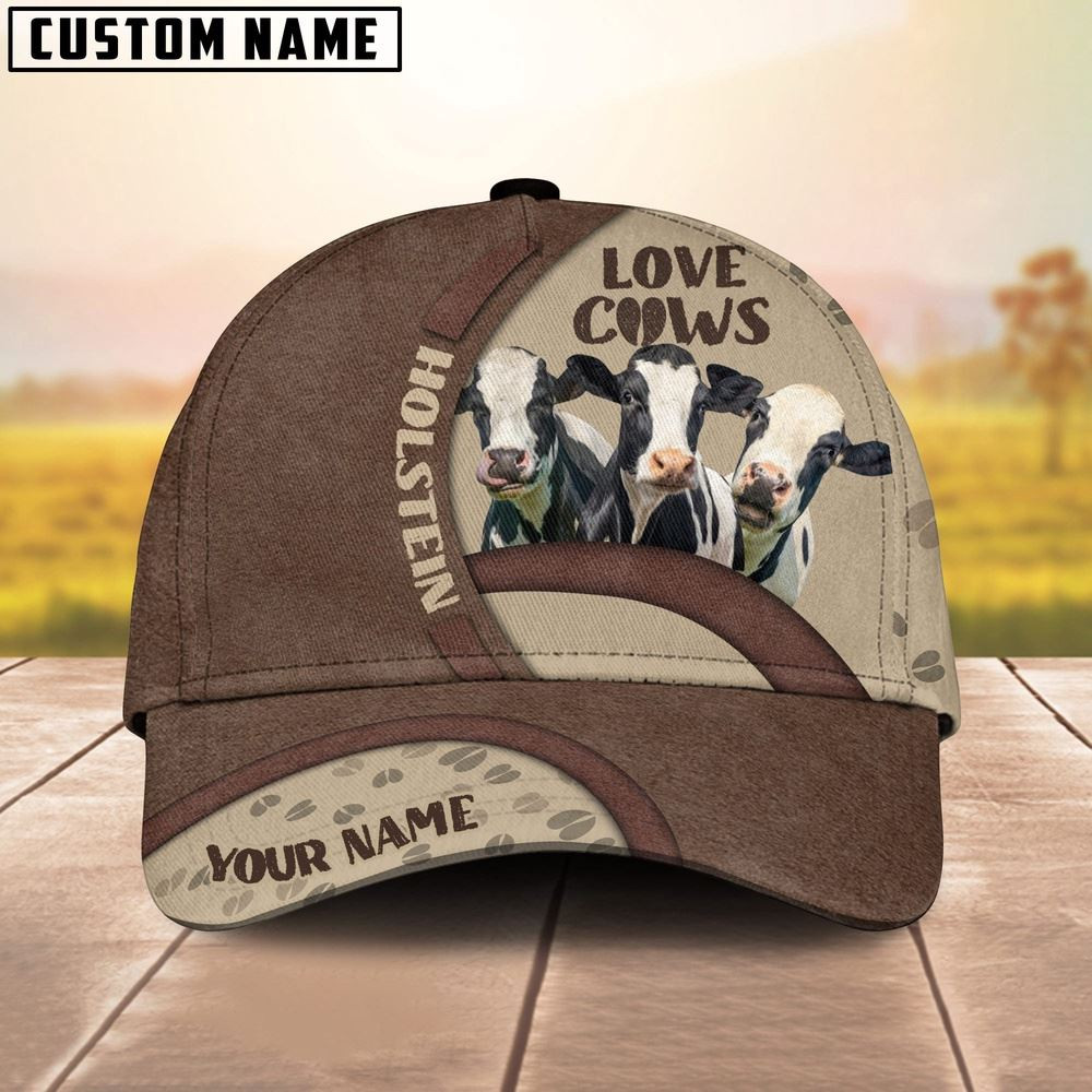 Holstein Cattle Happiness Personalized Name Cap Farm Cap Farmer Baseball Cap Gift For Farmer