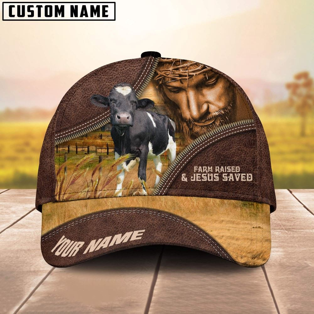 Holstein Farm & Jesus Customized Name Cap Farm Cap Farmer Baseball Cap Gift For Farmer