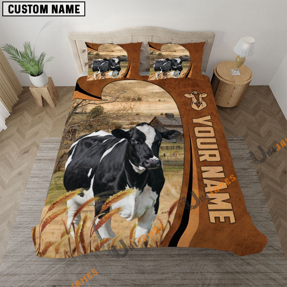 Holstein Premium Brown Pattern Bedding Set Anniversary Gifts For Couples