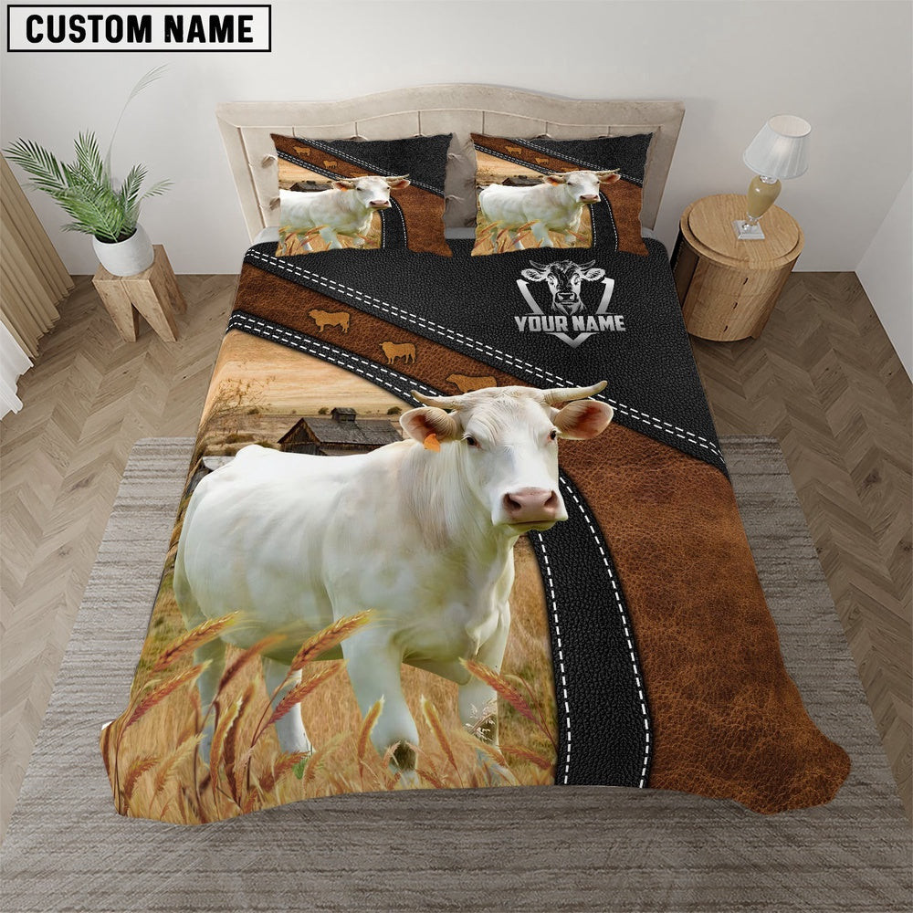 Holstein Premium Pattern Customized Name Bedding Set Anniversary Gifts For Couples