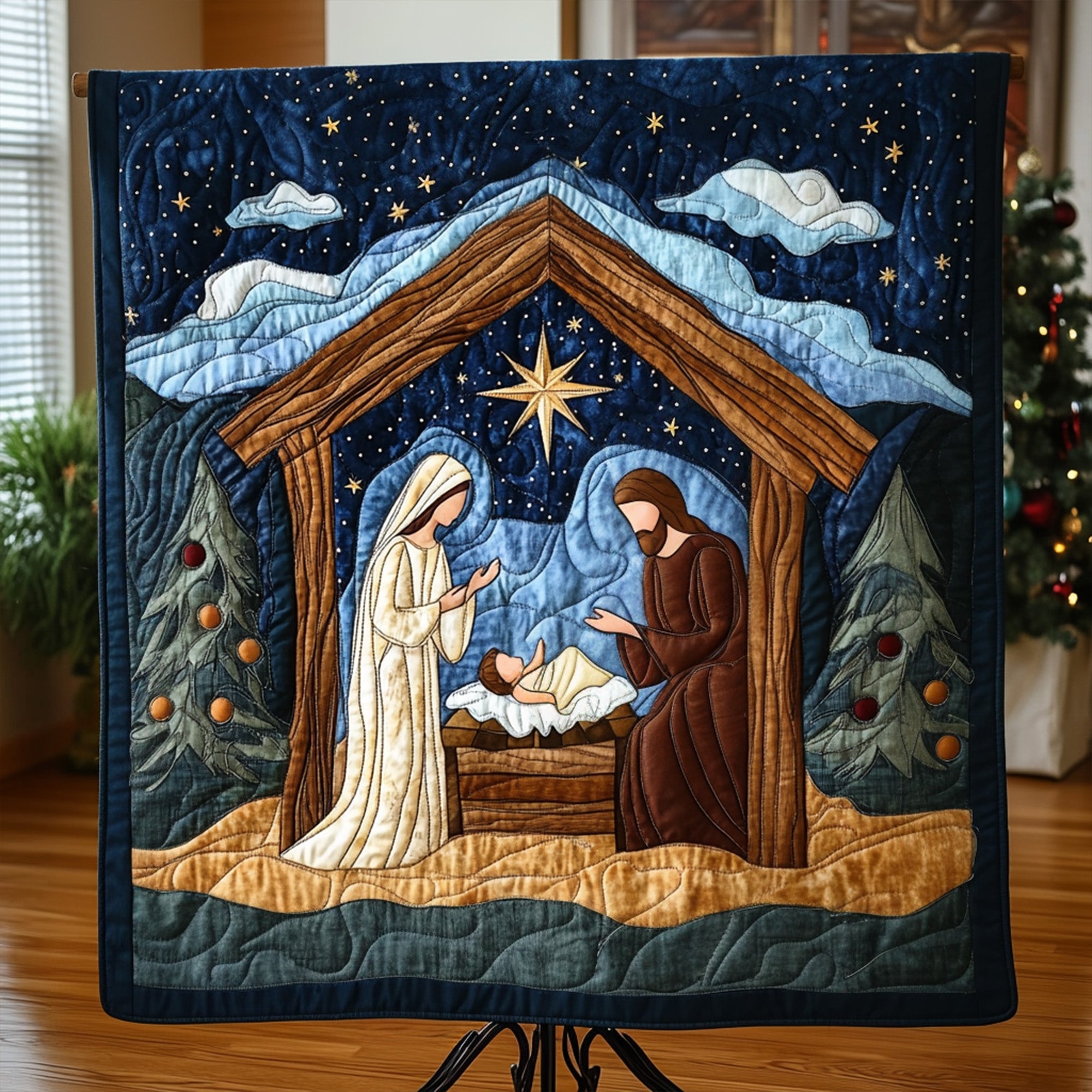 Holy Birth Quilted Blanket Unique Religious Gifts